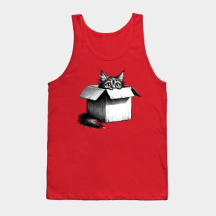 Cat in the box - Peeping Cat Tank Top